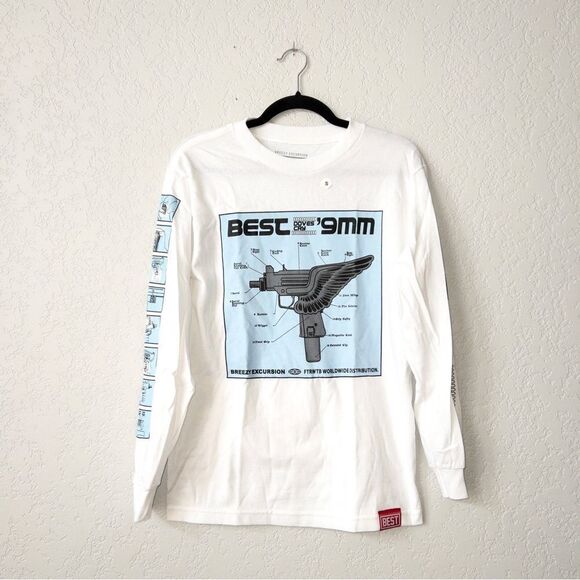 NIP Best x Breezy Excursion White DMX 9 mm Doves Cry Long Sleeve Size Small - Picture 1 of 4